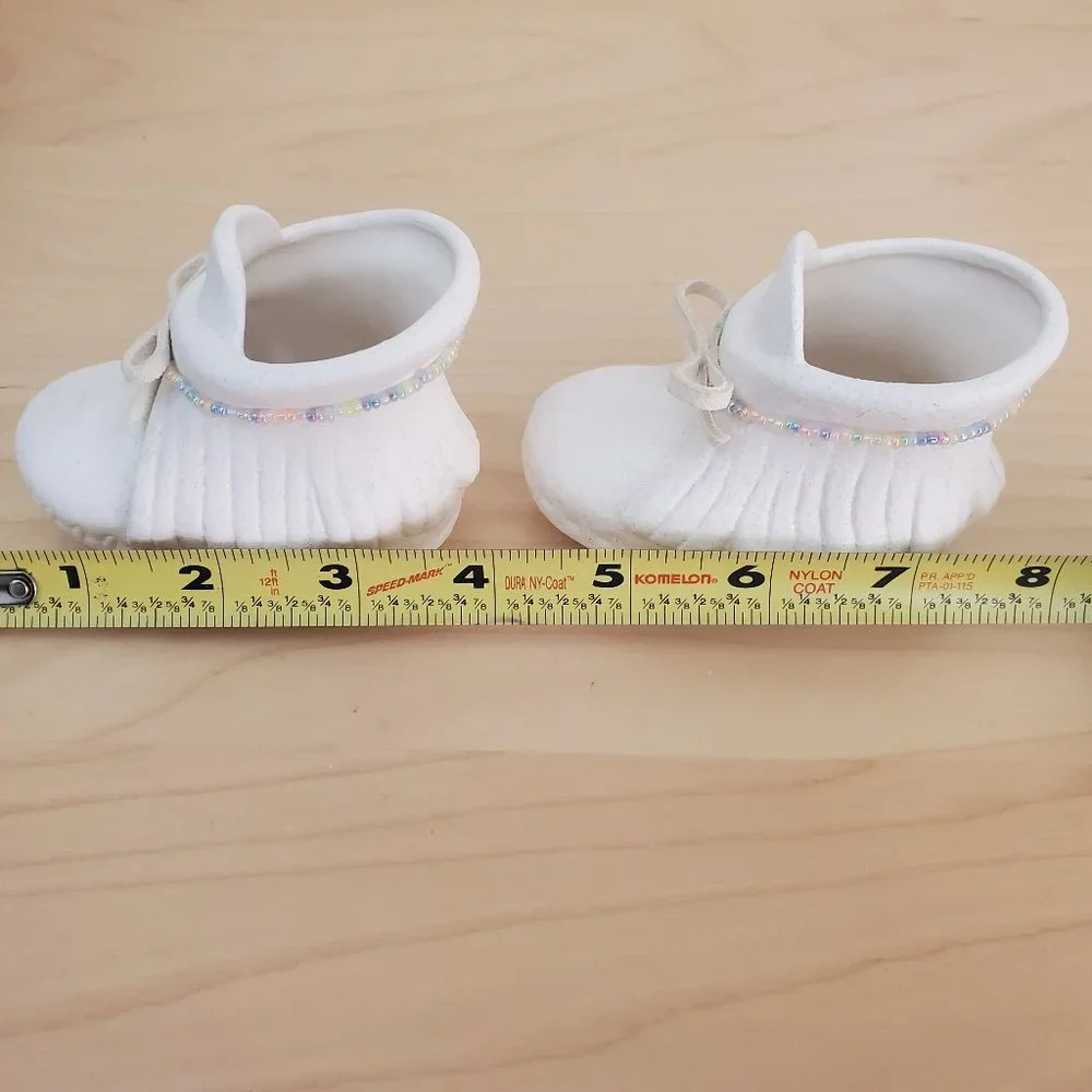 Vintage Resin Baby Shoes Figurine Decorative Shoes Lot of 2